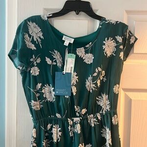 Market & Spruce clover embroidered trim dress. Green in size medium